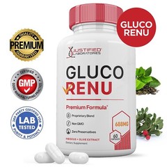 Gluco Renu 688MG Blood Support Formula Gluo Renew Glyco Optimizer Pills 1 Bottle