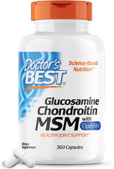 Doctor’s Best Glucosamine Chondroitin Msm with Optimsm Capsules, 360 Count