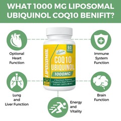 Mecinalis 1000mg Liposomal CoQ10 Softgels | Better Absorption CoQ10 Ubiquinol…