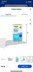 EQUATE MEMORY SUPPORT REGULAR STRENGTH 30 CAPSULES Compare To Prevagen~Exp10/27