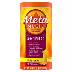 Metamucil 4 in 1 Multi Health Fiber 30.4oz Supplement Orange Smooth Powder – 72