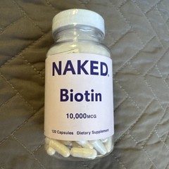 Naked Biotin 10,000mcg Max Strength 120 Capsules -1 per serving EXP 2/27 NEW