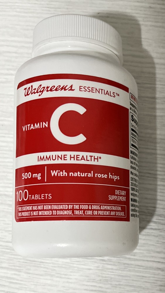 Walgreens Vitamin C With Rose Hips Immune Health 500mg, 100 tablets, Exp 11/26