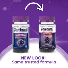 4Pk Sambucol Black Elderberry Immune Support Gummies with Vitamin C & Zinc, 30Ct