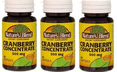 3 Pack Nature’s Blend Cranberry Concentrate Soft Gels, 500 mg, 60 Ct
