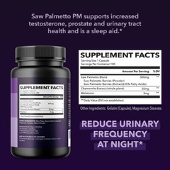 Saw Palmetto with Melatonin for Sleep & Prostate Supplement Saw Palmetto, 200 ct