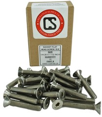 Stainless 1/4-20 x 1-1/2″ (1/2″ to 3″ Available) Socket Flat Head Screws, Ful…