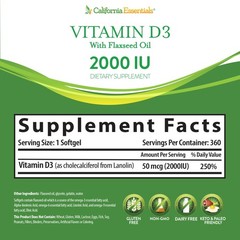 BOOST IMMUNITY & BONE HEALTH-VITAMIN D3 2,000iu SOFTGEL IN FLAXSEED OIL