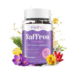 Enerlix Saffron Supplement Gummies for Mood & Focus, 60 Serving… FAST USA SHIP
