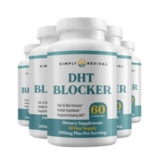 5-Pack Simply Revival DHT Blocker – Promote Healthy Hair Growth – 300 Capsules