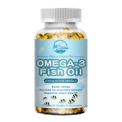 Omega 3 Fish Oil 3600mg Softgels – 1296mg EPA, 864mg DHA, Heart & Brain Support