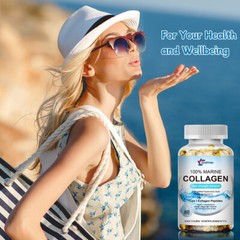 (3 Pack) Marine Collagen 1300mg Hyaluronic Acid,Vitamin C,Skin Health Supplement