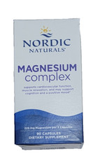 Nordic Naturals Magnesium Complex 90 Capsules 225mg Exp: 8/27