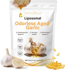 Obill NuTrance Aged Garlic Extract, Odorless Organic Garlic Supplements, 2 Years
