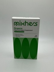 MixhersGreens. SuperfoodSupport. ApplePomegranate. Sealed. 15 serves. Exp. 03/26