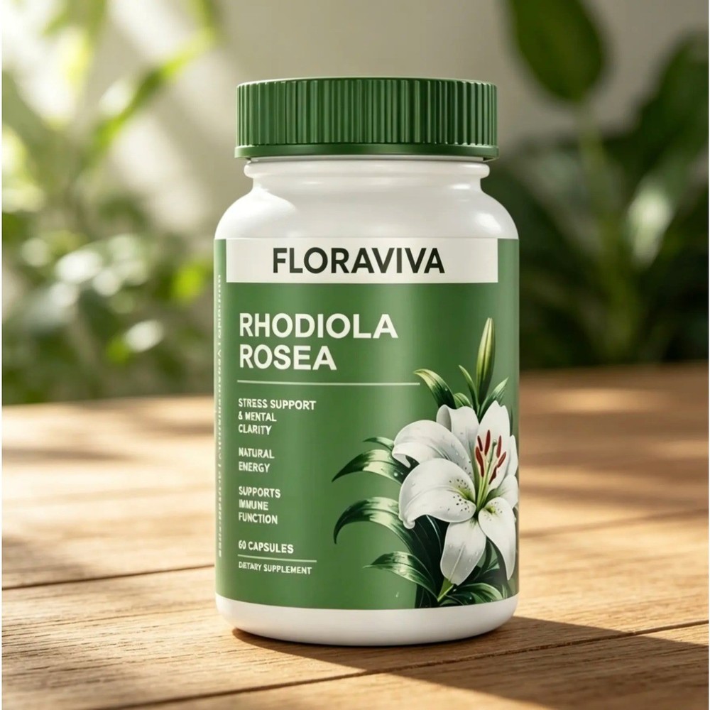 Floraviva Rhodiola Rosea 500mg, 60 Capsules – Stress & Energy Support