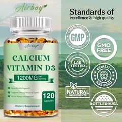 Calcium Vitamin D3 – for Strong Bones & Muscle Support, Gluten Free, Non-GMO