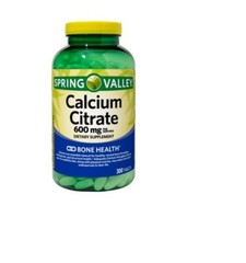 Spring Valley Calcium Citrate Tablets Dietary Supplement 600 mg 300 Count