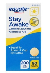 Equate Caffeine 200mg Tablets, Alertness & Energy Aid, 80 Count