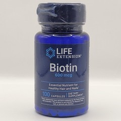 Life Extension, BIOTIN 600 Mcg , 100 capsules *11.2027*