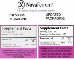 NovaFerrum Pediatric Drops Liquid Iron Raspberry Grape Flavored 15 mg 6 Ounce