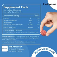 Alpha Lipoic Acid Gummies 600mg – Vegan Neuropathy Support, Sugar-Free,