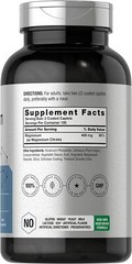 Magnesium Citrate 400mg | 200 Caplets | Vegetarian, Non-GMO | by Horbaach