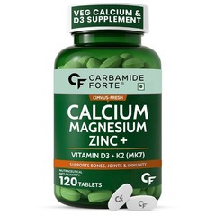Carbamide Forte Veg Calcium D3 K2 MK7 Magnesium Zinc Tablets 120 Count
