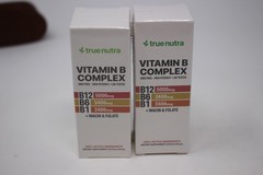 2-Pack True Nutra Vitamin B Complex Liquid Drops B12 B6 B1 + Niacin Folate 15ml