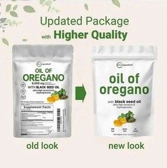 2 in 1 Oil of Oregano & Black Seed Softgels Count with Carvacrol,Immune Support