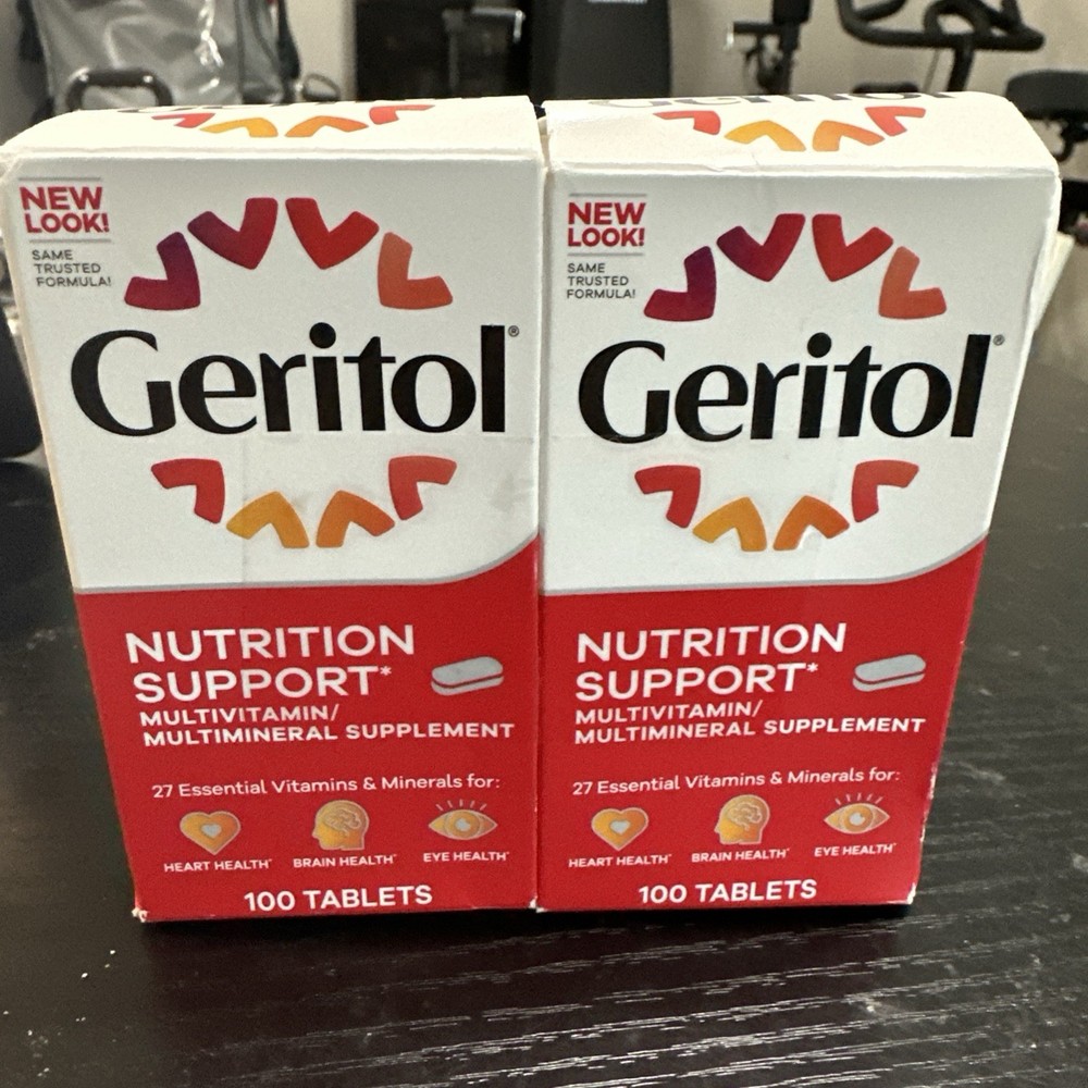 2 Packs Geritol Vitamins Multivitamin & Mineral Supplement 100 Tablets Each