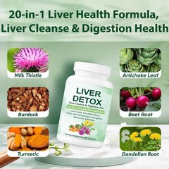 Nutrapure Liver Detox 20-in-1 Capsules Milk Thistle Turmeric 60ct Cleanse