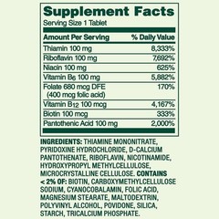 Spring Valley B-100 Complex Timed-Release Tablets, Metabolism Support, 60 Ct