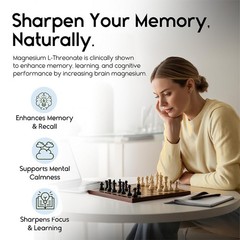Magnesium L-Threonate 2000mg-Support Brain Health,Memory,Focus 30/60/120 Caps