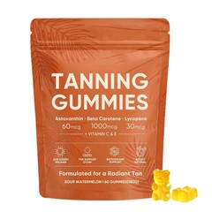 Tanning Gummies – Natural Sun Tan Support, Beta Carotene & Vitamin Boost