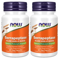 NOW Foods High Potency Serrapeptase 60,000 SPU Enzymes 2X60 Veggie Caps