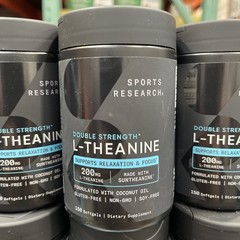 Sports Research L-Theanine Suntheanine 200 mg 150 Softgels EXP 08/2028