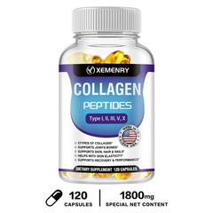 Collagen Peptides 1800mg – Type I, II, III, V, X – Premium Collagen Supplement