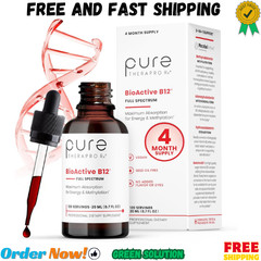 BioActive B12 Vegan Sublingual Liquid Methylcobalamin 1000mcg 20ml 4-Month