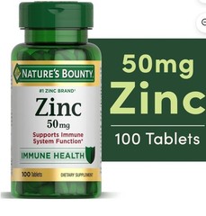 Nature’s Bounty Zinc 50mg 100 Tablets Immune Support Supplement