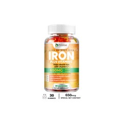 Iron Supplements 650mg – with Vitamin C – Absorbs Easily Raise Hemoglobin Levels