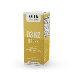 Premium Organic Vitamin D3 K2 Drops Organic Omega 3 MCT Oil 50ml Supplement P
