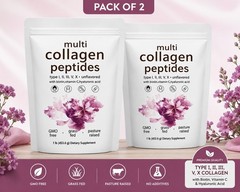 Multi Collagen Peptides 454g-Powder Hydrolysed (Type I,II,III,V,and X) 2 pack