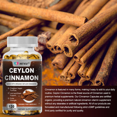 Organic 1800mg Ceylon Cinnamon 240 Capsules Highest Potency Blood Sugar Support
