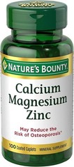Nature’s Bounty Calcium Magnesium & Zinc Caplets, 100 Count (Pack of 1)