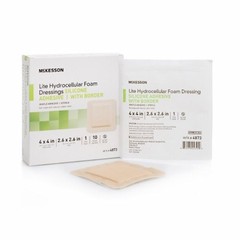 Thin Silicone Foam Dressing 4X4 Inch Sterile 1 Each By McKesson