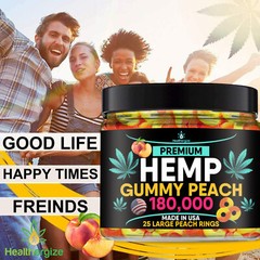 Natural Gummies Peach-Relax, Sleep, Calm, Anxiety, Pain, Muscle, Stress-USA Made