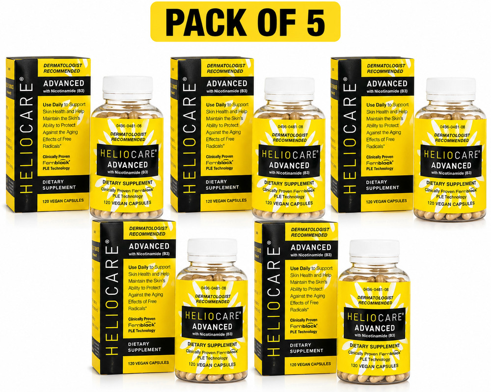 5 Pack Heliocare Advanced Nicotinamide B3 Skin Health 120 Capsules – New in Box