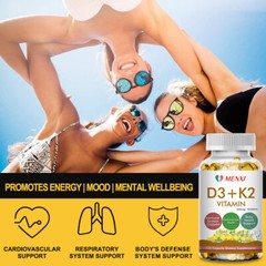 Qty120 Caps Vitamin K2 (MK7) with D3 10000IU, BioPerine Capsules, Immune Health