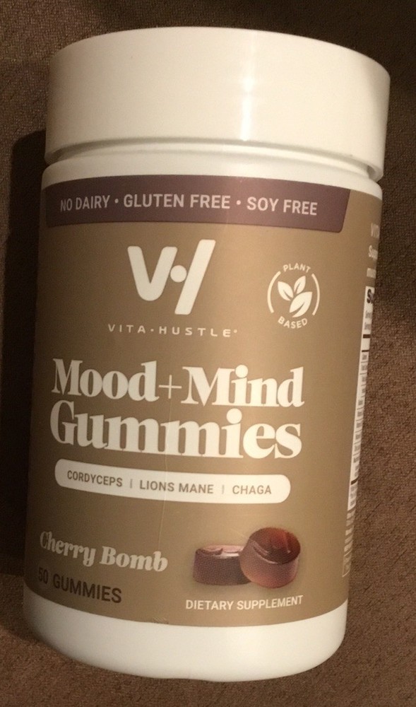 VitaHustle/ Mood +Mind Gummies /Cherry Bomb /50ct/Cordyceps/ Lions Mane & Chaga
